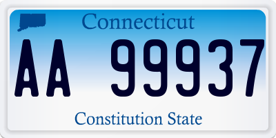 CT license plate AA99937