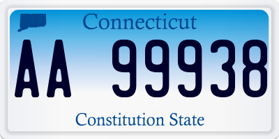 CT license plate AA99938