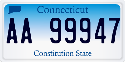 CT license plate AA99947