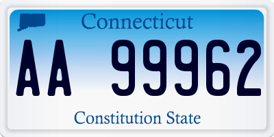 CT license plate AA99962