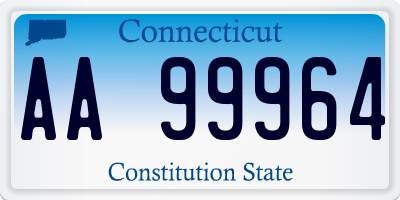 CT license plate AA99964