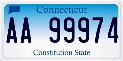 CT license plate AA99974