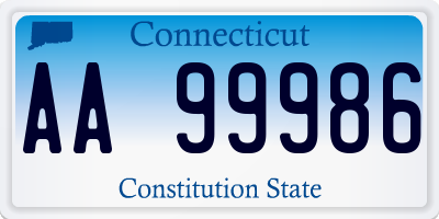 CT license plate AA99986