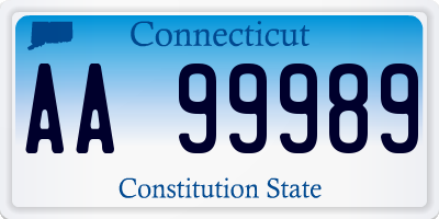 CT license plate AA99989