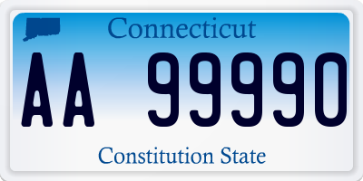 CT license plate AA99990