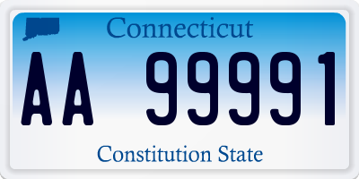 CT license plate AA99991