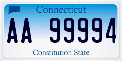 CT license plate AA99994