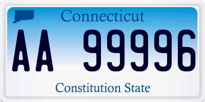 CT license plate AA99996
