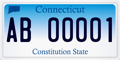 CT license plate AB00001