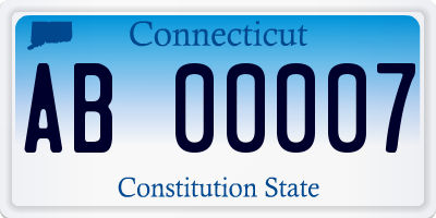 CT license plate AB00007