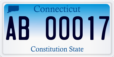 CT license plate AB00017