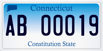 CT license plate AB00019