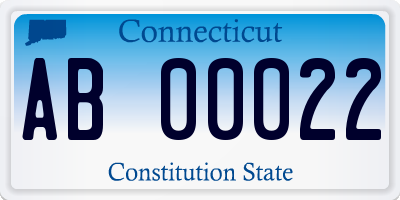 CT license plate AB00022