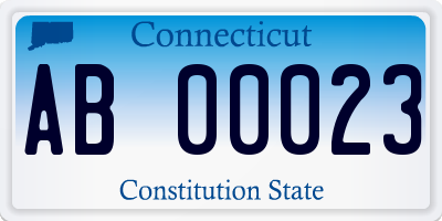 CT license plate AB00023