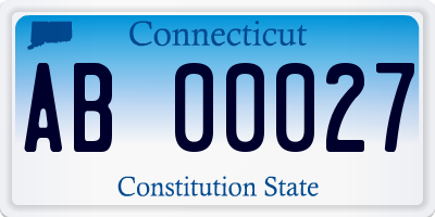 CT license plate AB00027