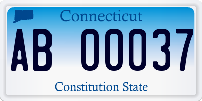 CT license plate AB00037