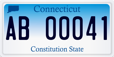 CT license plate AB00041