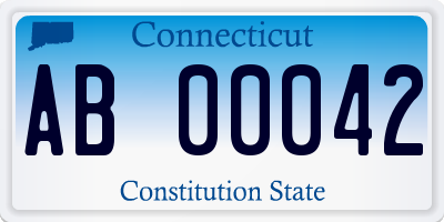 CT license plate AB00042