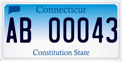 CT license plate AB00043