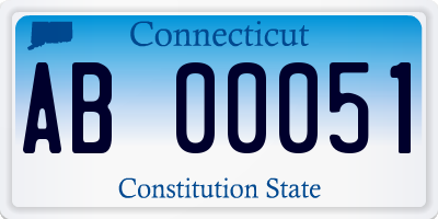 CT license plate AB00051
