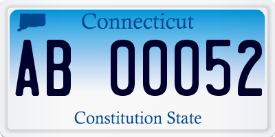 CT license plate AB00052