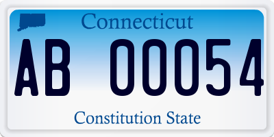 CT license plate AB00054