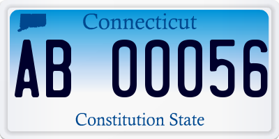 CT license plate AB00056