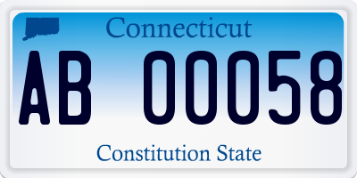 CT license plate AB00058