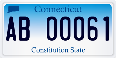 CT license plate AB00061