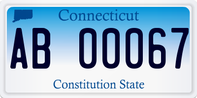 CT license plate AB00067