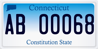 CT license plate AB00068