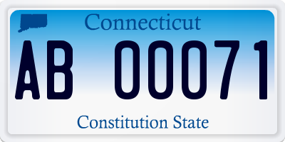 CT license plate AB00071