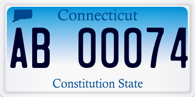 CT license plate AB00074