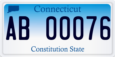 CT license plate AB00076