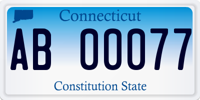 CT license plate AB00077