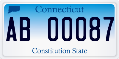 CT license plate AB00087