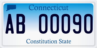 CT license plate AB00090