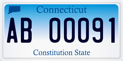 CT license plate AB00091
