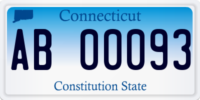 CT license plate AB00093