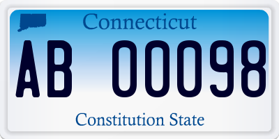 CT license plate AB00098