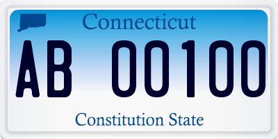 CT license plate AB00100