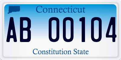 CT license plate AB00104