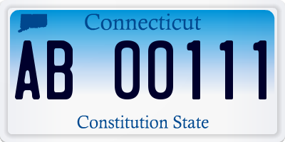 CT license plate AB00111