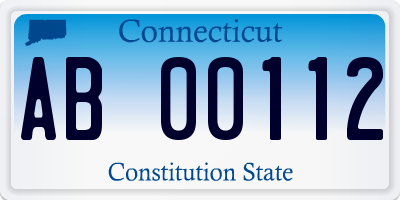 CT license plate AB00112