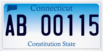 CT license plate AB00115