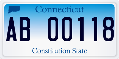 CT license plate AB00118