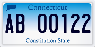CT license plate AB00122