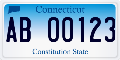 CT license plate AB00123