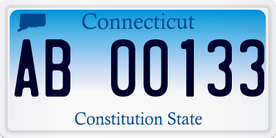 CT license plate AB00133