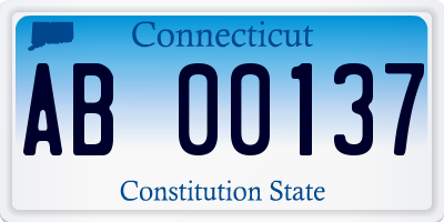 CT license plate AB00137